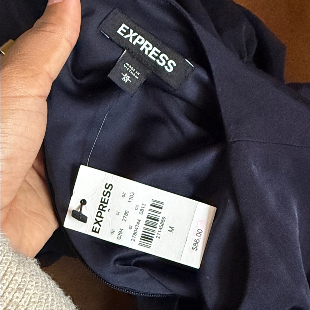 Express Midnight Blue Ruched Mini Dress - Picture 4 of 4